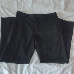 Van Heusen Black Men's Dress Pants - Flat Front Straight Leg 30x30